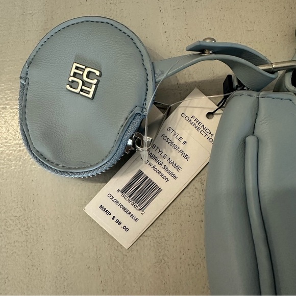 French Connection Women’s Powder Blue Sabrina Shoulder Bag with Accessory NWT - Picture 3 of 8